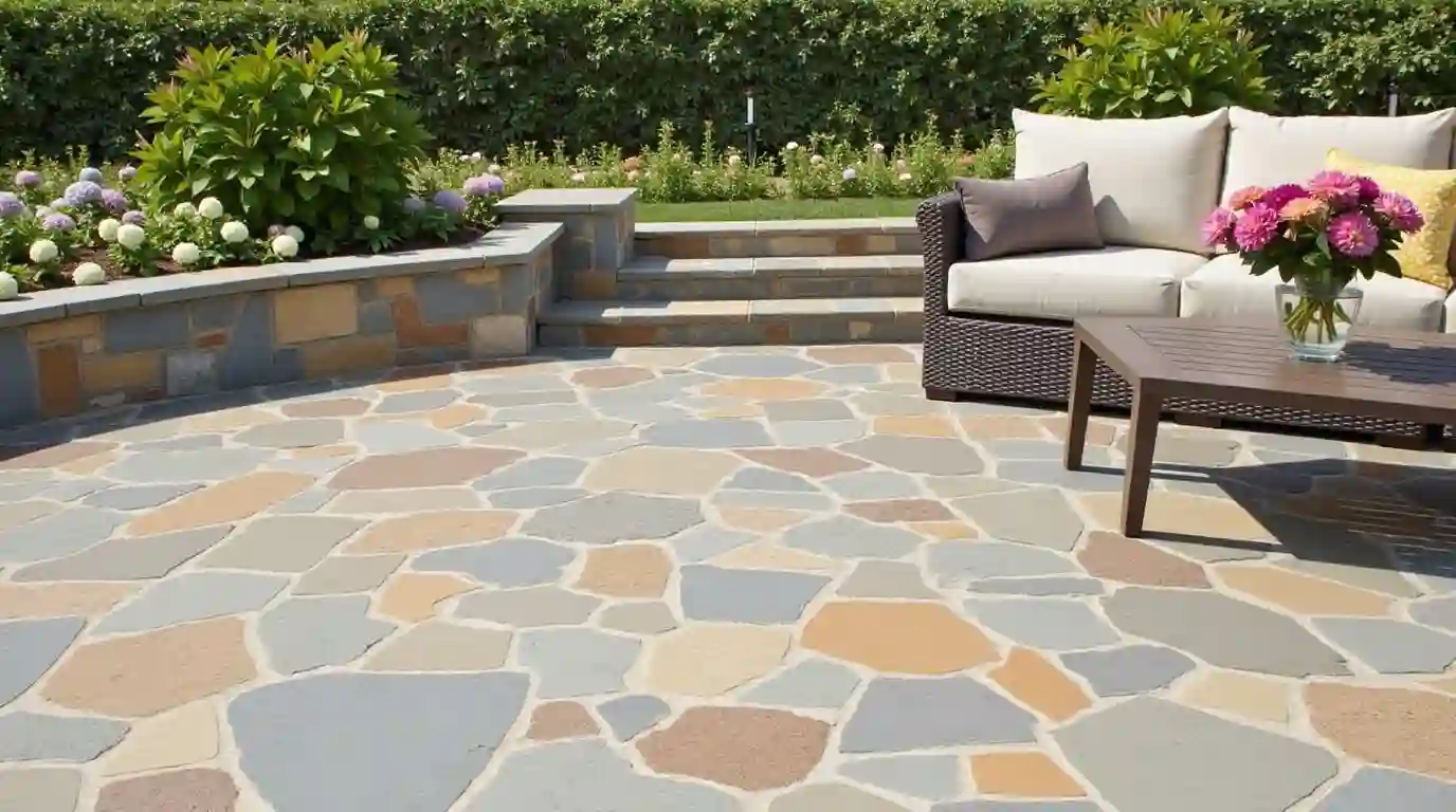 Naturstein Terrassenplatten Dresden Mosaik Naturstein Terrasse in Mosaikform in Dresden